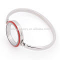 Fashion 30mm floating charm enamel red top face glass stainless steel locket bracelet bangle